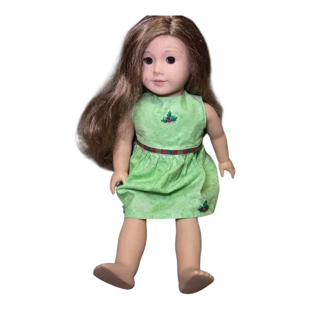 American Girl | Toys | American Girl 8 Doll Blond Brown Hair Brown Eyes 217  Green Holiday Dress Read | Poshmark